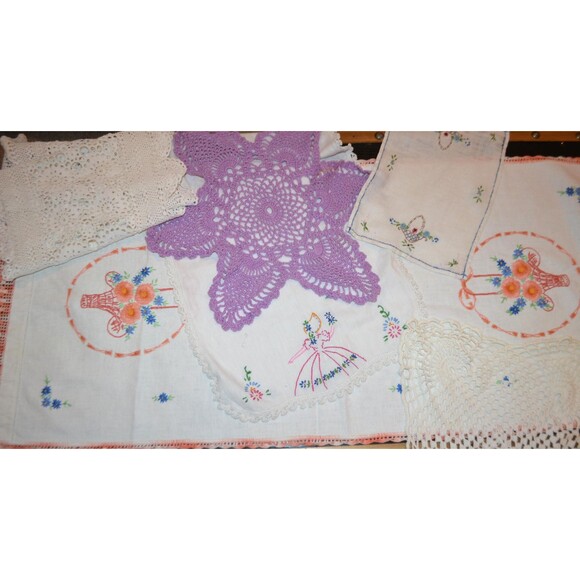 Vintage Linen Lot and Lace Romantic Retro Shabby Cottage French Country - Picture 1 of 7